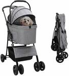 vidaXL Faltbarer Haustierwagen Grau 81 x 47 x 99 cm Polyester 42012436