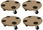 PROREGAL MegaDeal 4x Transportroller 4 Rollen Rund HxBxT 11x30x30 cm Traglast 100kg