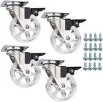 SOTECH 4 x M&ouml;belrolle RAPID &Oslash;75 mm Transparent mit Bremse inkl. Schraubenset