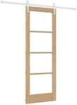 vidaXL Schiebet&uuml;r Natur 73,5 x 198,5 cm Massivholz Kiefer und Glas 3332351