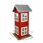 Relaxdays Vogelhaus Eisen Rot zum Aufh&auml;ngen 26 cm x 12 cm x 12 cm 0,5 kg