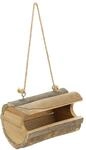 Relaxdays Vogelfutterhaus Holz Natur mit Aufh&auml;ngung 12 cm x 18 cm x 12,5 cm 0,4 kg