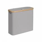 Relaxdays Toilettenpapier Aufbewahrung Polyester Bambus Grau f&uuml;r 12 Rollen 38 cm x
