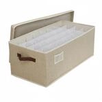 Relaxdays Weihnachtskugel Aufbewahrungsbox Polyester Pappe Kunststoff Beige