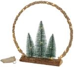 ECD Germany LED Jute Weihnachtskreis mit LED-Beleuchtung 45x45x9,5 cm