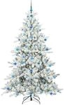 vidaXL K&uuml;nstlicher Klappbarer Weihnachtsbaum mit 300 LEDs 210 cm PVC 3397738