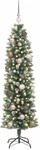 vidaXL K&uuml;nstlicher Schlanker Weihnachtsbaum mit 150 LEDs Gr&uuml;n 150 cm 3395279