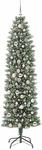 vidaXL K&uuml;nstlicher Schlanker Weihnachtsbaum Gr&uuml;n und Wei&szlig; 210 cm 3395307
