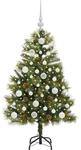vidaXL K&uuml;nstlicher Klapp-Weihnachtsbaum mit Tannenzapfen Gr&uuml;n 120 cm 3395074