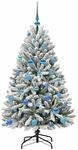 vidaXL K&uuml;nstlicher Weihnachtsbaum Gr&uuml;n und Wei&szlig; 150 cm PVC und Metall 3395746