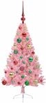 vidaXL K&uuml;nstlicher Vorbeleuchteter Weihnachtsbaum Rosa 120 cm PVC 3397058