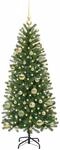 vidaXL K&uuml;nstlicher Weihnachtsbaum mit 150 LEDs Gr&uuml;n 150 cm PE und PVC 3397345