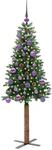 vidaXL Schlanker Weihnachtsbaum mit 150 LEDs mit St&auml;nder Gr&uuml;n 150 cm 3394857