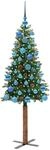 vidaXL Schlanker Weihnachtsbaum mit 150 LEDs mit St&auml;nder Gr&uuml;n 150 cm 3394858