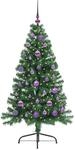 vidaXL K&uuml;nstlicher Vorbeleuchteter Weihnachtsbaum Gr&uuml;n 150 cm PVC 3397004