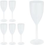 Relaxdays Weingl&auml;ser 6er Set Kunststoff Wei&szlig; Bruchsicher 21 cm x 7 cm