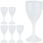 Relaxdays Weingl&auml;ser 6er Set Kunststoff Wei&szlig; Bruchsicher 19,5 cm x 8 cm 100 g