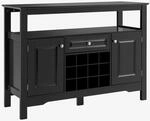 Costway Sideboard Schwarz 116 x 40 x 82 cm T&uuml;ren Schubladen