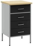 vidaXL Werkbank mit Schubladen Schwarz und Grau 50 x 55 x 85 cm 4103460