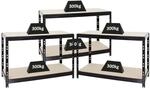 PROREGAL Mega Deal 3x Werkbank Tiger HxBxT 90 x 140 x 60 cm Fachlast 300 kg Schwarz