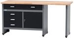 K&uuml;pper Werkbank Eint&uuml;rig mit 4 Schubladen 84 x 170 x 60 cm Schwarz-Hellgrau