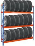 PROREGAL Reifenregal Tiger XL HxBxT 200 x 180 x 45 cm bis zu 21 Reifen auf 3 Ebenen