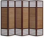 Homestyle4u 6-tlg. Paravent in Braun 264x175 cm 191