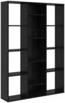 vidaXL Raumteiler Schwarz Eichen-Optik 100 x 24 x 140 cm Holzwerkstoff 875012