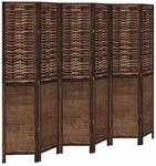 vidaXL 6 Tlg Raumteiler Dunkelbraun Massivholz Paulownia 358714