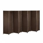 Relaxdays Paravent Holz Braun 8-teilig Faltbar 170 cm x 320 cm x 2 cm