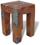 vidaXL Hocker Massivholz Teak und Harz 243470