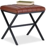 Relaxdays Sitzhocker Kunstleder Schwarz Braun 46 cm x 47 cm x 42 cm 4,8 kg
