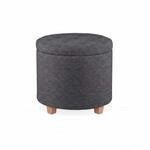 Relaxdays Sitzhocker Stoff Dunkelgrau mit Stauraum 41 cm x 44 cm 5,4 kg