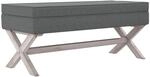 vidaXL Hocker mit Stauraum Dunkelgrau 110x45x49 cm Stoff