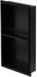 LuxeBath Wandnische Doppel aus Edelstahl 30x60x10 cm Schwarz Duschnische Randlos