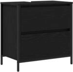 vidaXL Waschbeckenunterschrank mit Schubladen Schwarz Eichen-Optik 861882