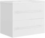 vidaXL Waschbeckenunterschrank mit Einbaubecken Wei&szlig; Holzwerkstoff 3099041