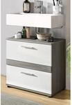 Inn.Furn Waschbeckenunterschrank Wei&szlig; Hochglanz Grau 60 cm Bailey