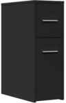 vidaXL Badschrank Schmal mit Rollen Schwarz Holzwerkstoff 855278
