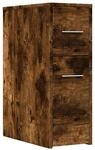 vidaXL Badschrank Schmal mit Rollen R&auml;uchereiche Holzwerkstoff 855281