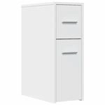 vidaXL Badschrank Schmal mit Rollen Wei&szlig; Holzwerkstoff 855277