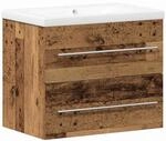 vidaXL Waschbeckenschrank 2-Tlg Altholz Engineered Holz und Keramik 3332542