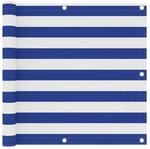 vidaXL Balkon-Sichtschutz Wei&szlig; und Blau 90x400 cm Oxford-Gewebe 134917
