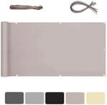 Sekey Balkonsichtschutz Polyester Blickdichte Windschutz Rei&szlig;fest Taupe 90x600cm