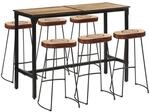 vidaXL 7 Tlg Bar-Set Raues Mangoholz und Metall 3216413