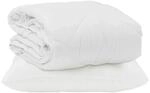 vidaXL Sommerdecke mit Kissen 2-Tlg Wei&szlig; Mikrofaser 3376494