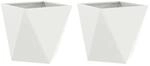 vidaXL Pflanzk&uuml;bel 2 Stk Wei&szlig; 50 x 50 x 50 cm Stahl 883839