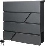 ML-Design Moderner Design Briefkasten mit Zeitungsfach 37x11x37 cm Edelstahl