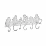 Relaxdays Garderobenleiste Gusseisen Wei&szlig; 6 Haken 14,5 cm x 36,5 cm x 4 cm 1,2 kg