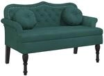 vidaXL Bank mit Kissen Dunkelgr&uuml;n 120,5 x 65 x 75 cm Samt 372142